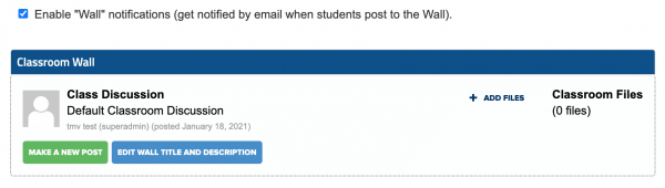 online classrooms wall