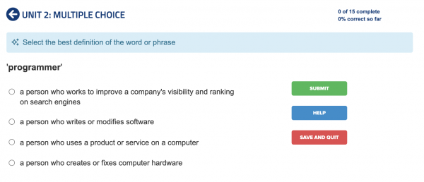 online classroom advanced multiple choice